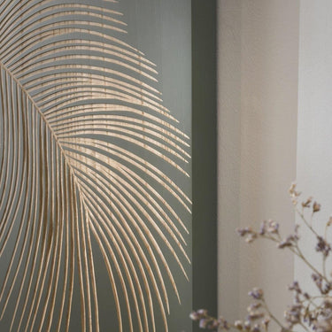 Quatropi Quatropi Wall Art - Hand Carved Green Wood Wall Decor Panels - 135x150cm
