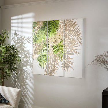 Quatropi Quatropi Wall Art - Hand Carved White Wood Wall Decor Panels - 120x120cm