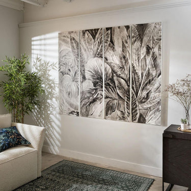 Quatropi Quatropi Wall Art - White Wood Wall Decor Panels - 180x150cm