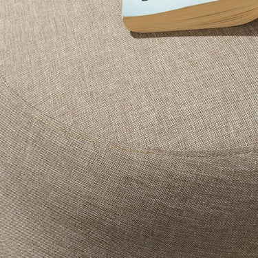 Quatropi Round Garden Patio Footstool Pouf Modern Outdoor Beige Fabric 70cm