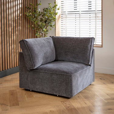 Quatropi Rupert Corner Modular Sofa Section Storm 98x98cm