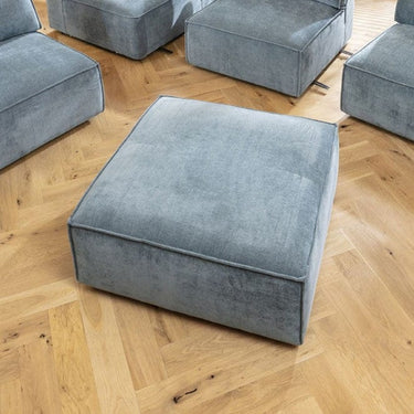 Quatropi Rupert Footstool Section Aqua Blue 98x98cm