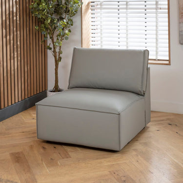 Quatropi Rupert Leather Armless Middle Modular Sofa Section Elephant 89x98cm
