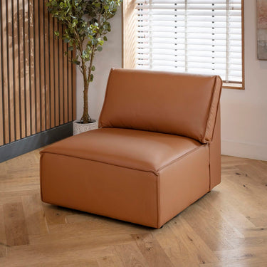 Quatropi Rupert Leather Armless Middle Modular Sofa Section Tuscan 89x98cm