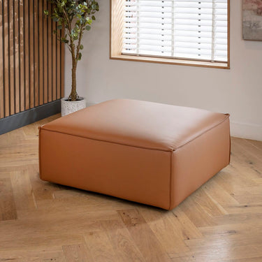 Quatropi Rupert Leather Footstool Section Tuscan 98x98cm