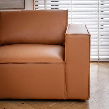 Quatropi Rupert Leather Left-Hand Armed Modular Sofa Section Tuscan 110x98cm