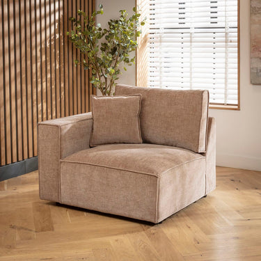 Quatropi Rupert Left-Hand Armed Modular Sofa Section Fawn 110x98cm