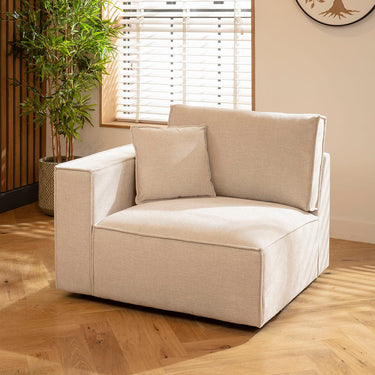 Quatropi Rupert Left-Hand Armed Modular Sofa Section Natural 110x98cm