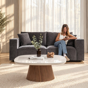 Quatropi Rupert Modern 2 Seater Sofa Grey 220cm