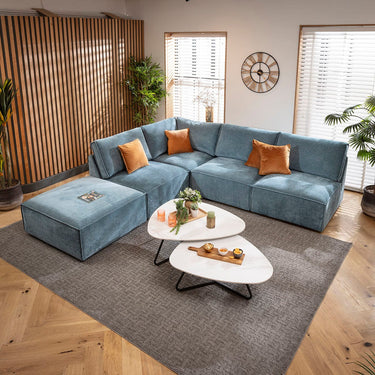 Quatropi Rupert Modern 4 Seater Modular Corner Sofa Aqua Blue 276x196cm 20