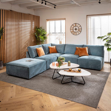Quatropi Rupert Modern 4 Seater Modular Corner Sofa Aqua Blue 276x196cm 20