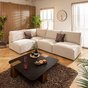 Quatropi Rupert Modern 4 Seater Modular Corner Sofa Natural 276x187cm 22