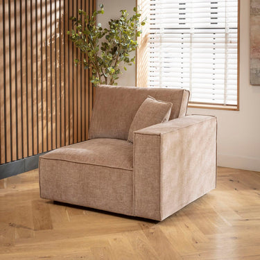 Quatropi Rupert Right-Hand Armed Modular Sofa Section Fawn 110x98cm
