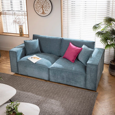 Quatropi Rupert Small 2 Seater Sofa Aqua Blue 220x98cm 2S