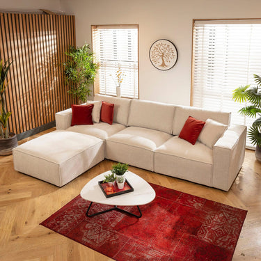 Quatropi Rupert Small 3 Seater Modular Corner Chaise Sofa Natural 309x196cm 2
