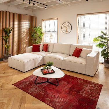 Quatropi Rupert Small 3 Seater Modular Corner Chaise Sofa Natural 309x196cm 2