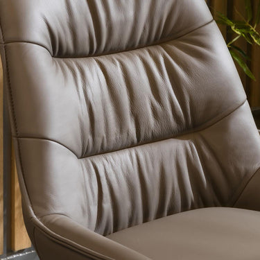 Quatropi Set of 2 Modern Leather Dining Chairs Grey Swivel Kitchen Chairs