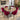 Quatropi Set of 4 Contemporary Velvet Dining Chairs Berry Red Fabric Black Legs