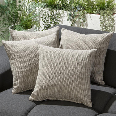 Quatropi Set of 4 Mia Woven Latte Cream Outdoor Cushions 40cm