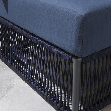 Quatropi Small Luxury Garden Sofa Modular 2 Seat Outdoor Patio Blue Rope Weave