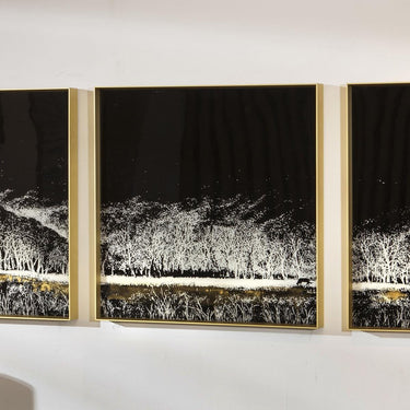 Quatropi Square Gold Metal Framed Wall Artwork Black & White 40x40cm