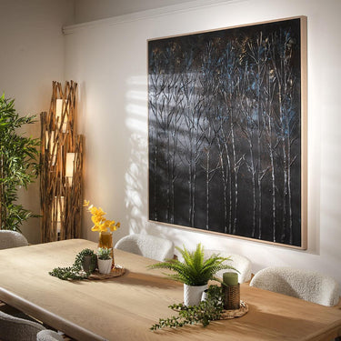 Quatropi Square Modern Abstract Framed Wall Artwork Black 150x150cm