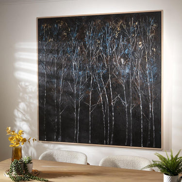 Quatropi Square Modern Abstract Framed Wall Artwork Black 150x150cm