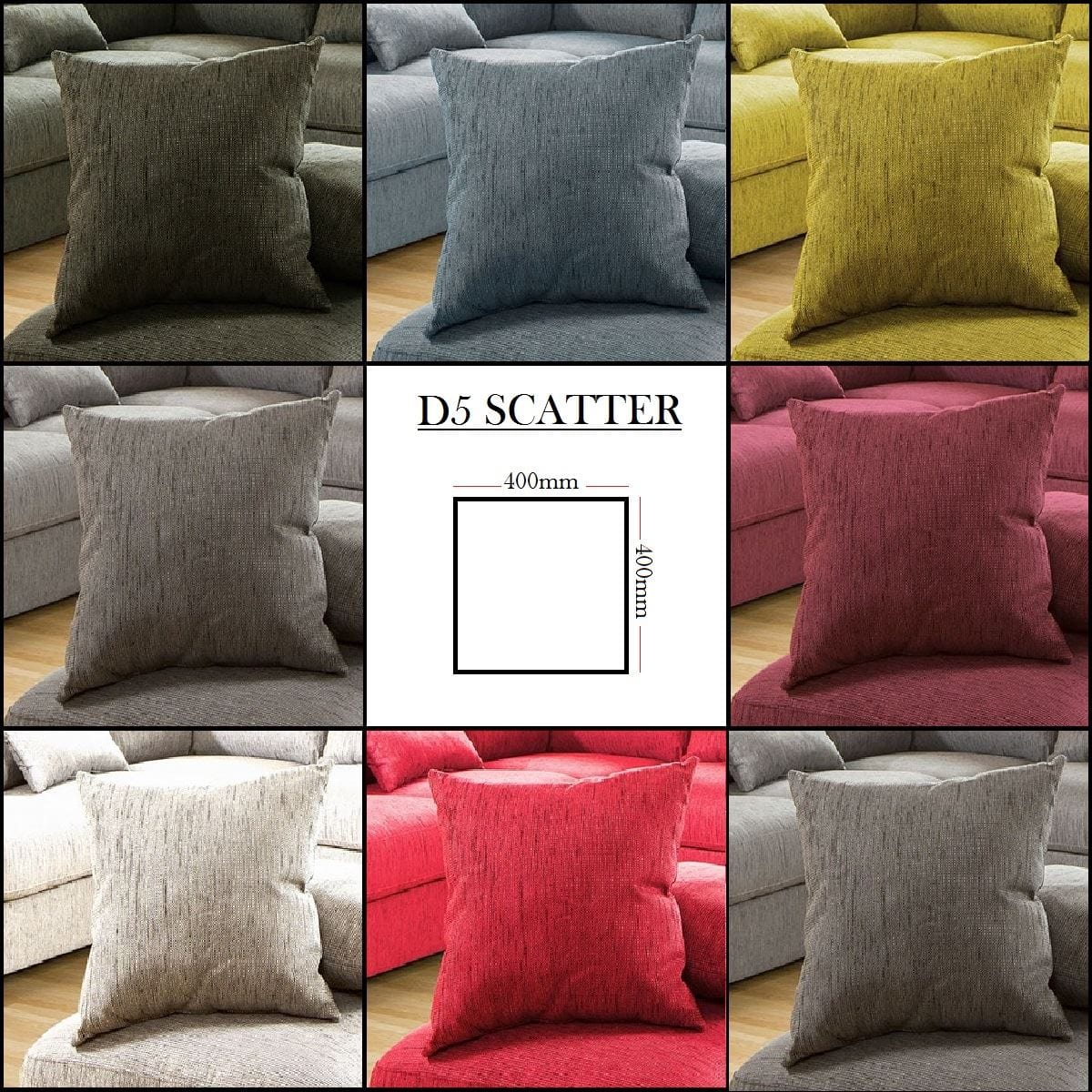 Quatropi Square Scatter Cushion 40x40cm Made to Order, Choose which colour swatches you w