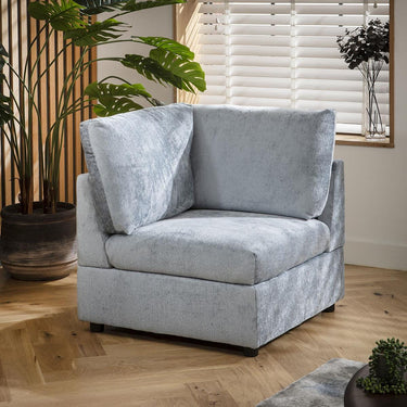 Quatropi Sully Corner Section Blue Chenille 81x81cm