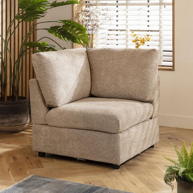 Quatropi Sully Corner Section Teddy Boucle Biscuit Beige 81x81cm