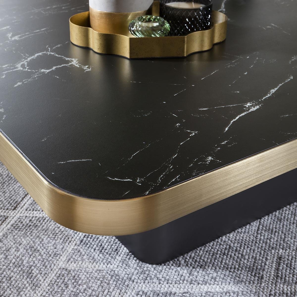 Quatropi Tesoro Luxury Square Side Table Black