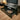 Quatropi TV Stand / Cabinet / Unit Black Oak, Black Glass Top, Alum 1.3mtr 701