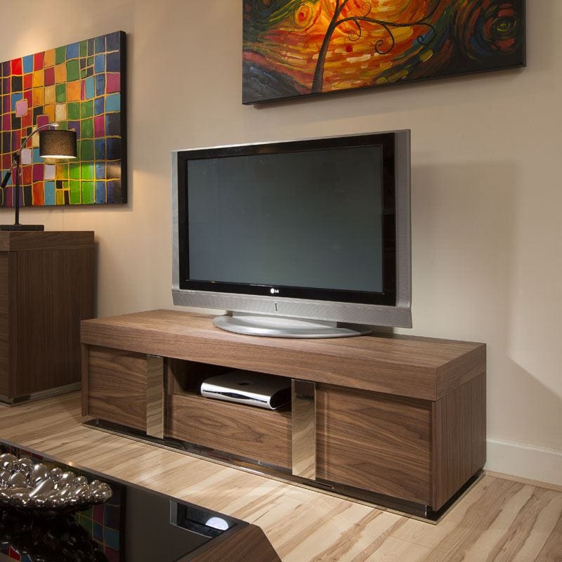 Quatropi TV Stand / Cabinet / Unit Large 1.6mtr Walnut / Stainless Modern 912F