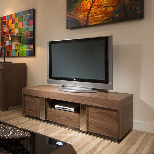TV Stand / Cabinet / Unit Large 1.6mtr Walnut / Stainless Modern 912F