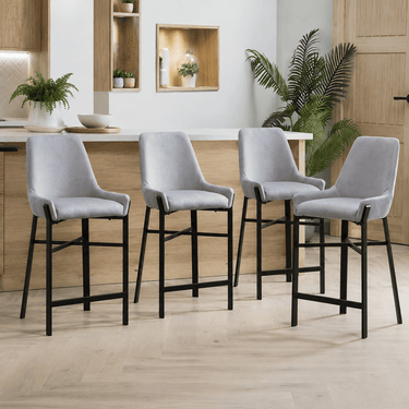 Quatropi Ultra-Modern Counter-Height Kitchen Breakfast Bar Stool Light Grey