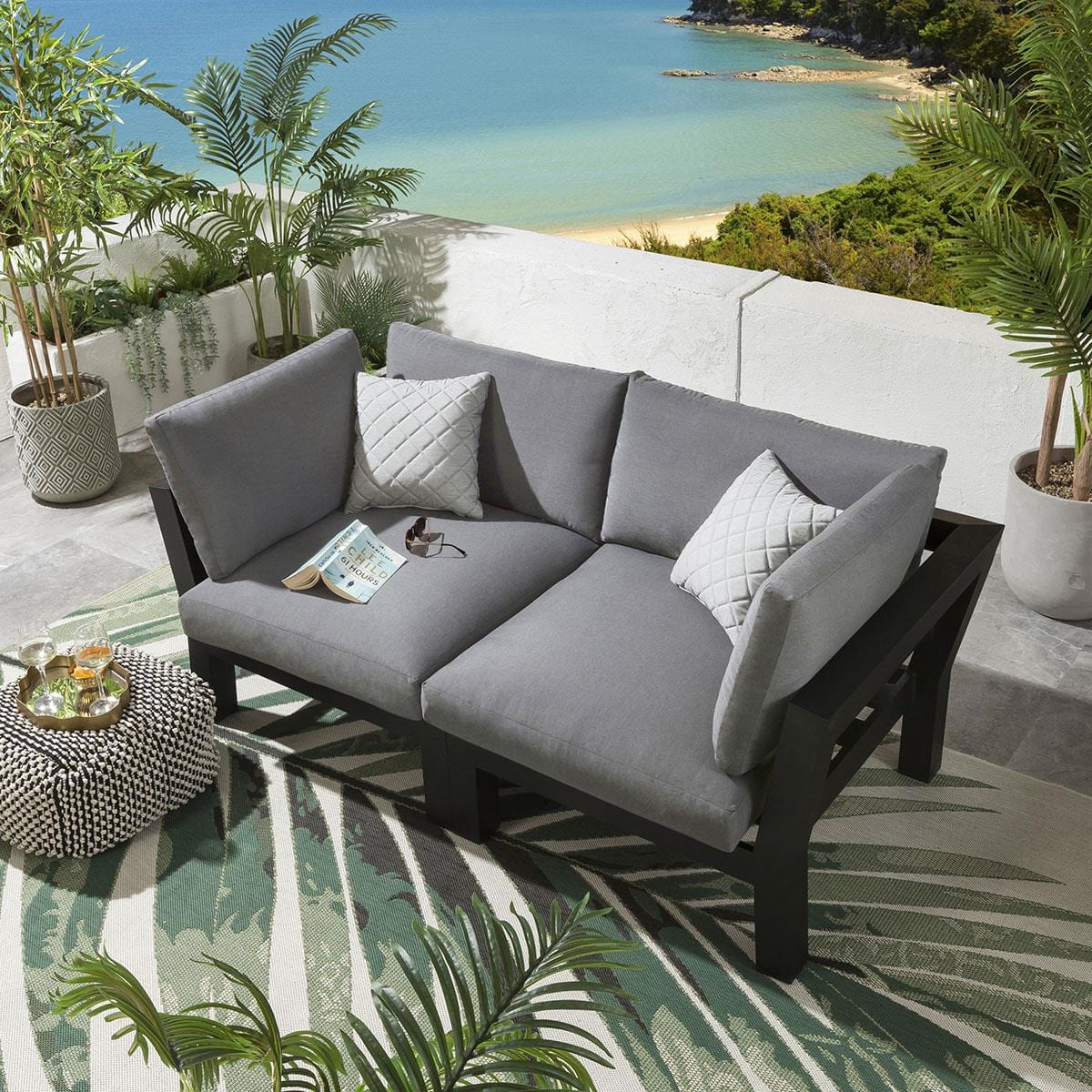 Quatropi Zara Modular Garden Sofa Set Grey 186x93cm S2