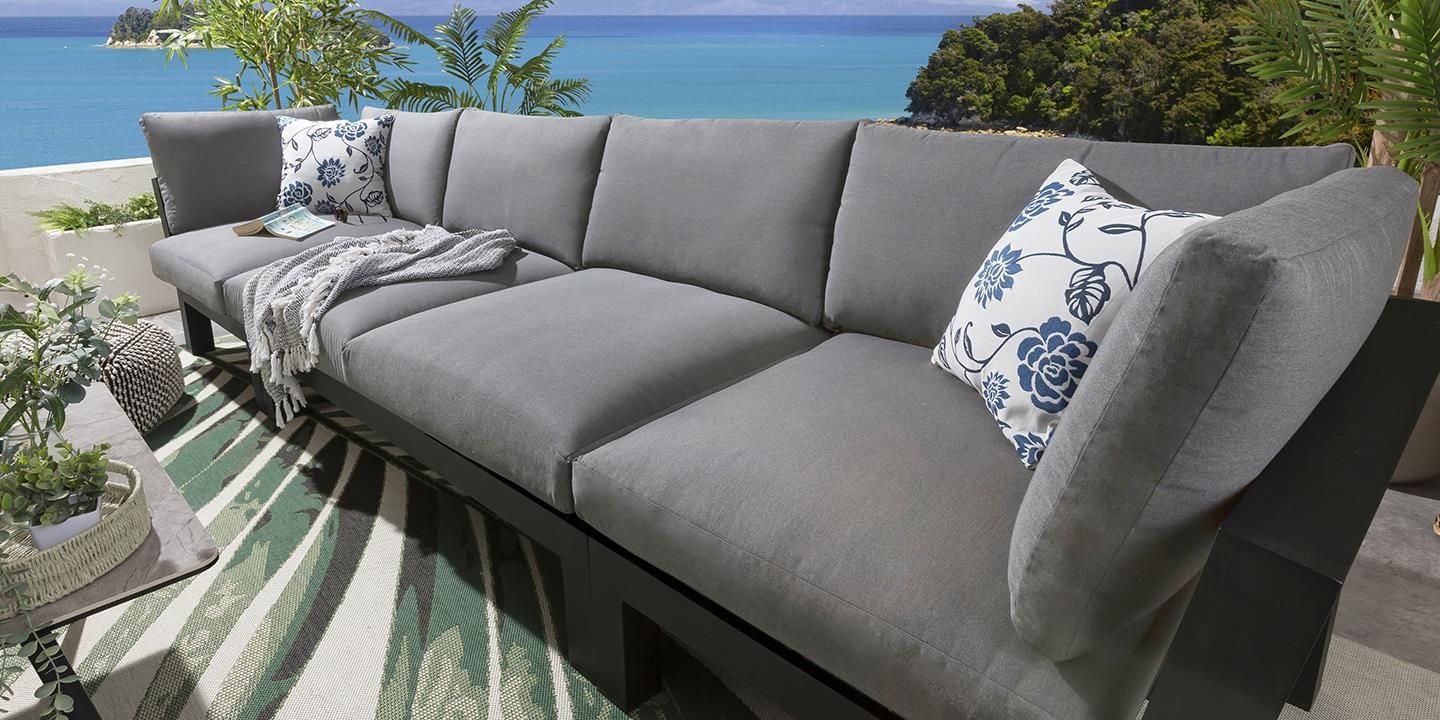 Quatropi Zara Modular Garden Sofa Set Grey 350x93cm S5
