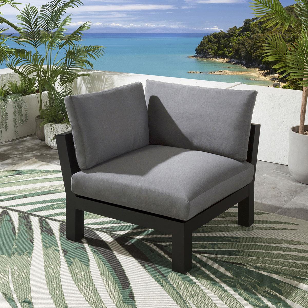 Quatropi Zara Modular Garden U-Shape Corner Sofa Set Grey 350x257cm U8B