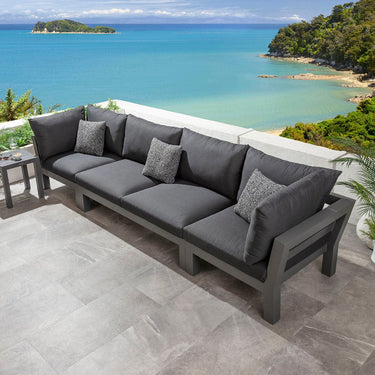 Quatropi Zara Modular Outdoor Garden Sofa Set Mono Grey 350cm S5