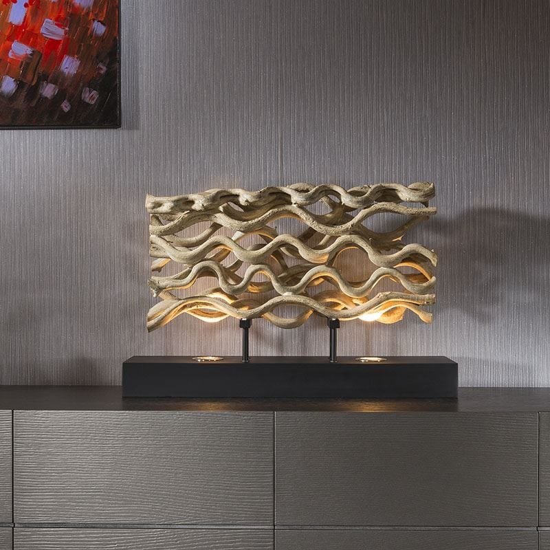 Quatropi Beautiful Unique and Modern Driftwood table lamp/light halogen Savana