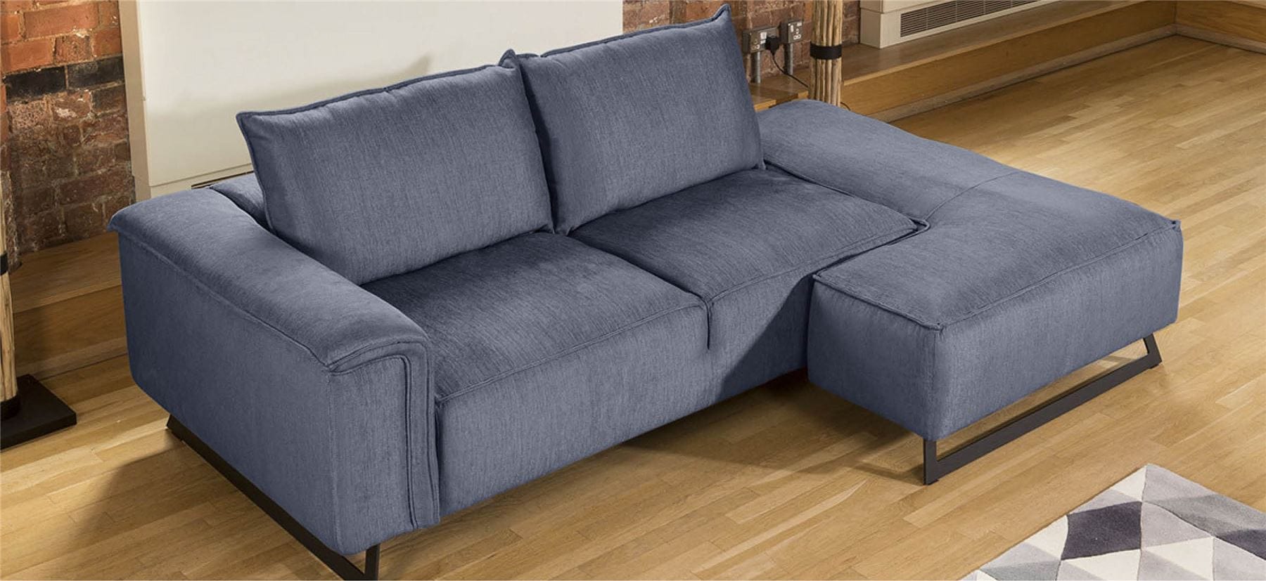 Quatropi Effie Delightful Flexible Sofa with Chaise Many Fabrics 2.45 x 1.55m