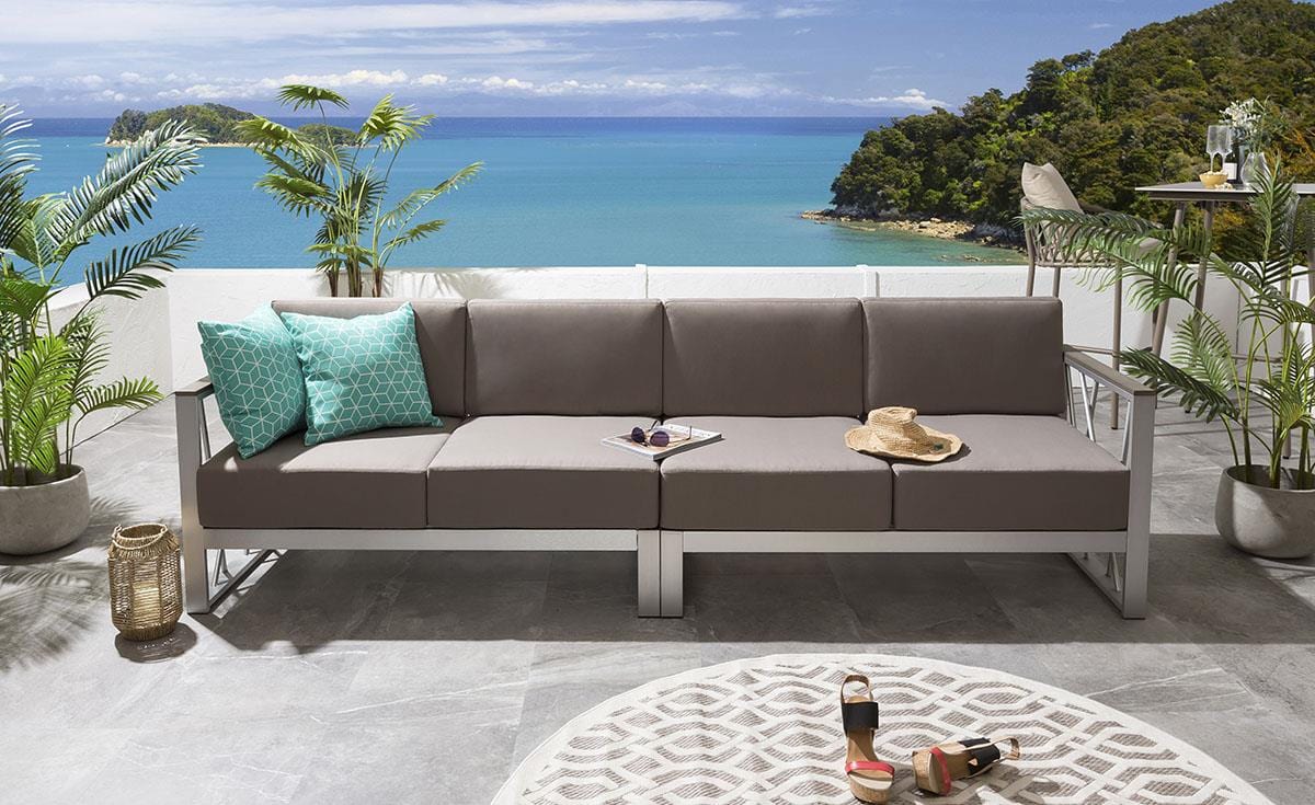 Quatropi Premium 4 Seater Luxury Garden Sofa Taupe | Xanado Beach