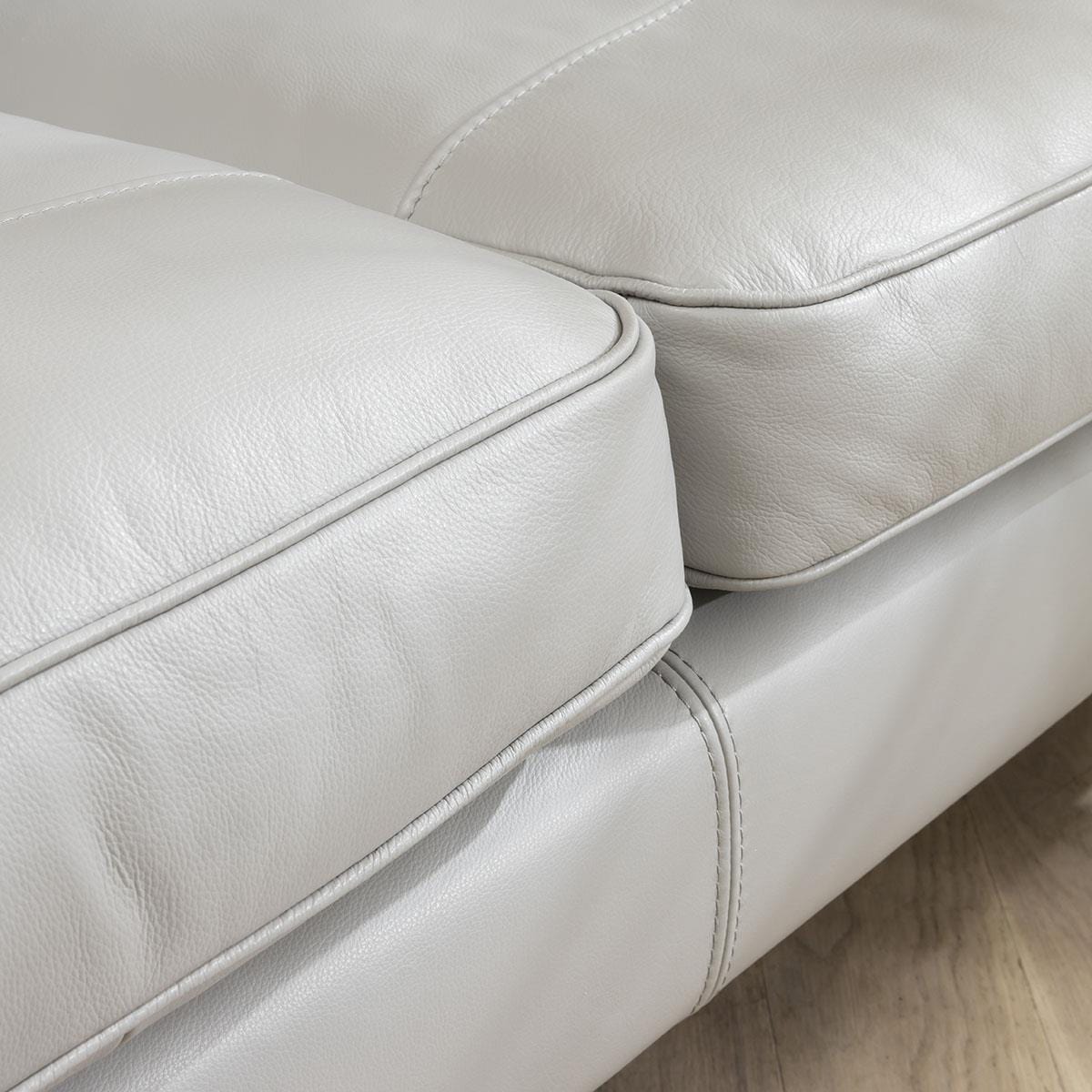 Quatropi Quatropi 3 Seater Premium Leather Modern Sofa - Real Leather Options - 215cm