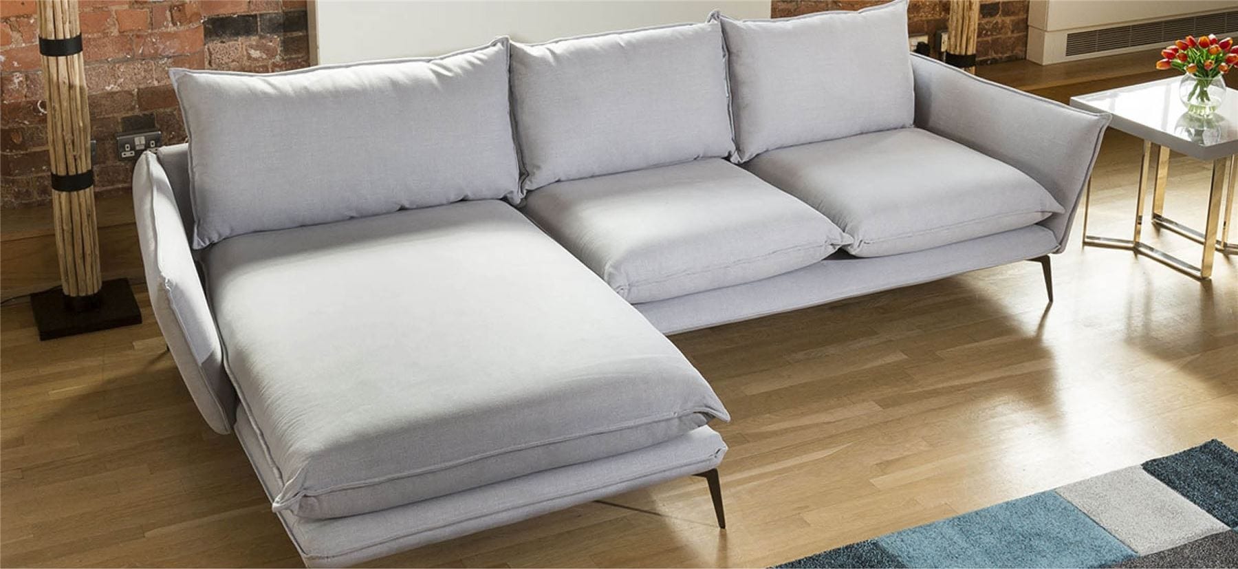 Quatropi Rachel Extra Large L Shape Modular Sofa Chaise Many Fabrics 3.0 x 1.8m
