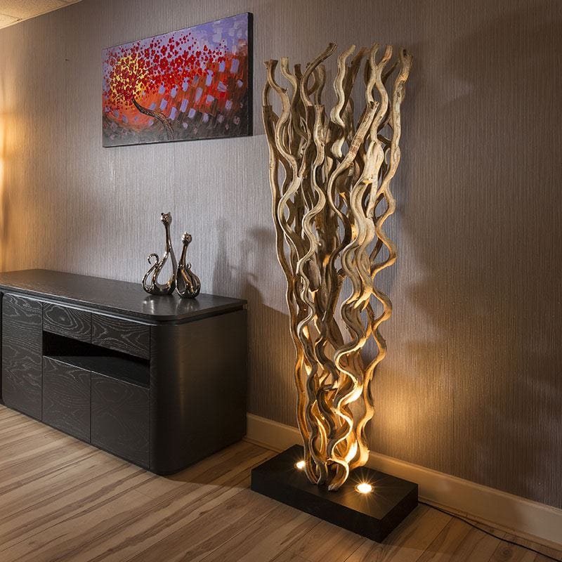 Quatropi Unique Modern Designer driftwood halogen Floor Lamp/Light white 1.75m