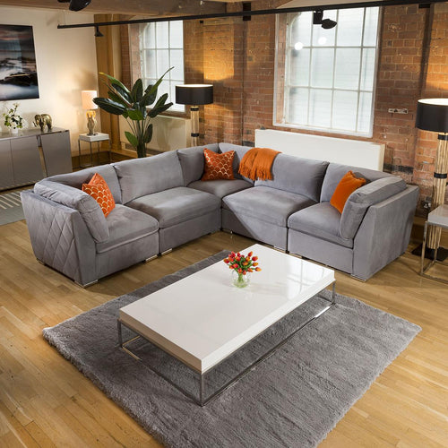 Quatropi Comfy Mikey Corner Sofa Medium Grey L Shape 5 Seater 14