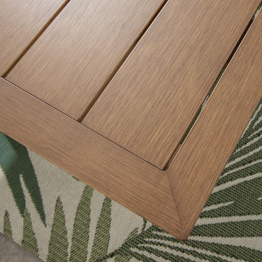Quatropi 10 Seater Garden Table and Chairs Dining Set Oak Wood Effect Aluminium