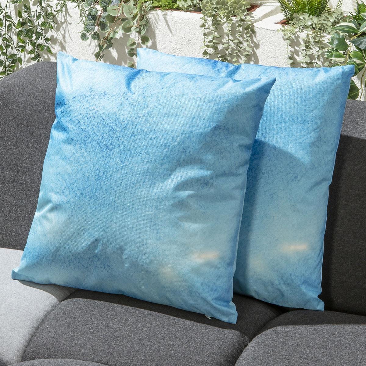 Quatropi 2 Blue Wash Outdoor Cushions 45cm