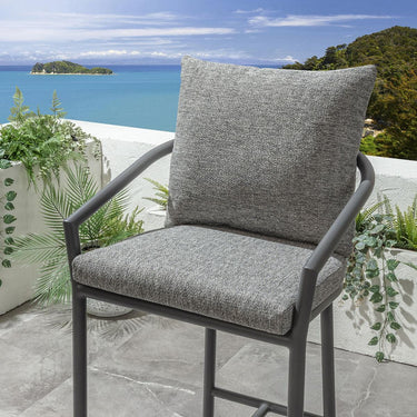 Quatropi 2 Mia Aluminium Outdoor Garden Bar Stools Grey