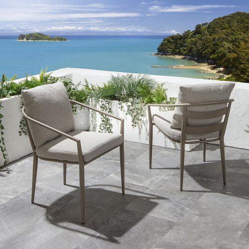 2 Mia Outdoor Garden Dining Chairs Cream